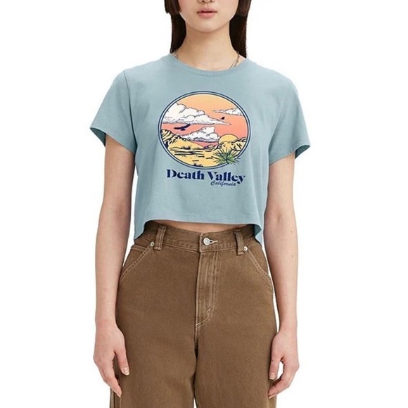 NWT Levi's Death Valley Cropped Short Sleeve Tee - Picture 1 of 11